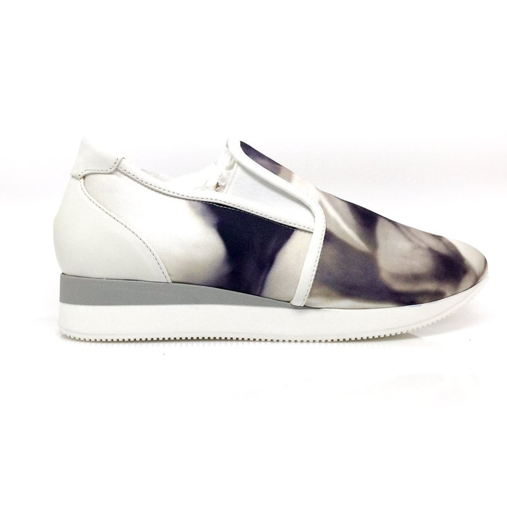 NEW MAX MARA MM 30 Neutro Gray Floral Sneakers - Picture 7 of 14